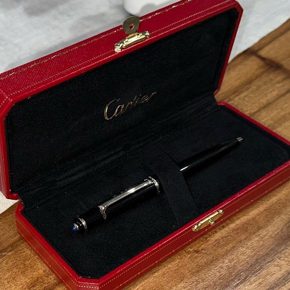 CARTIER DIABLO BALLPOINT PEN W/CABOCHON SAPPHIRE 100% AUTHENTIC MINT CONDITION